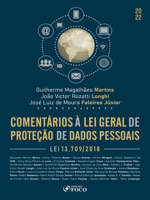cover image of Comentários à Lei Geral de Proteção de Dados Pessoais